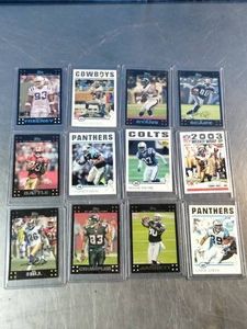 A collection of NFL football trading cards,