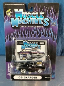 164 scale Muscle Machines 69 Charger die-cast collectible in black, designated as item 01-76