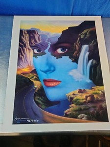 An embossed offset lithograph print of Mother Nature by artist Jim Warren, numbered 461950