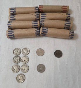 7-Buffalo Nickels, 1 Canadian Nickel, 1- V Nickel, 1-Liberty Nickel, 1940 Jefferson Nickel and empty sleeves of Nickel Holders