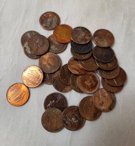 Bag of Toned Cents  Misc. Dates - 30 Coins