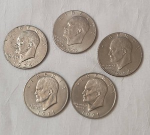 Eisenhower dollar coins - 5 coins