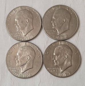 Eisenhower dollar coins - 4 coins