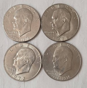 Eisenhower dollar coins - 4 coins