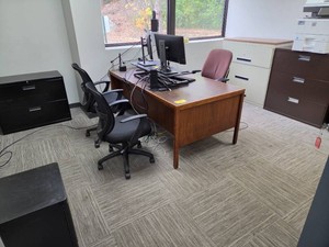 Desk, (30 Chairs, (4) Lateral Files...
