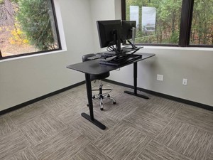 Adjustable Height Desk, (2) Monitor...