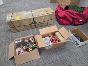 (2) Christmas Trees and Ornaments...