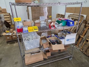 Wire Cart with Assorted Hardware...