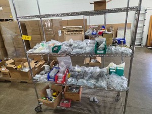 Wire Cart with Assorted Hardware...