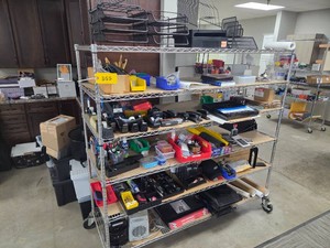 Wire Cart with Office Supplies...