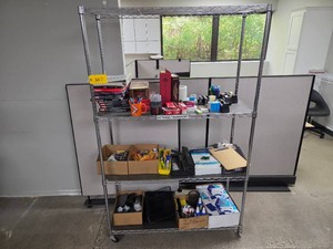 Wire Cart with Office Supplies...