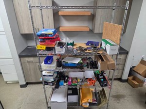 Wire Cart with Office Supplies...