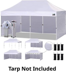 $450 Eurmax USA 10x20 Pop Up Canopy Tent, White