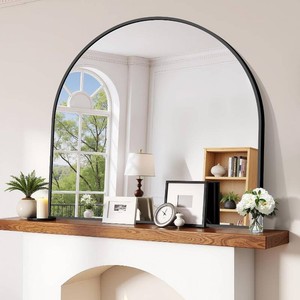 $160 CIRCUMI Arched Wall Mirror 42x42 Black