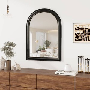 Axeman 22x30 Arched Wall Mirror, Beaded Frame
