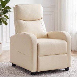 $175 Recliner Chair Fabric Sofa with Lumbar Beige