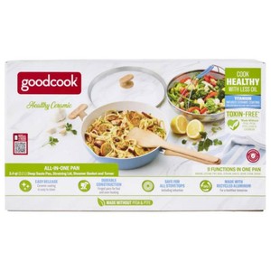 Good Cook Ceramic Pan with Lid 12 BlueWhite