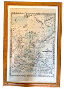 UK - Antique 1874 Map of the State of Minnesota by A.T. Andreas