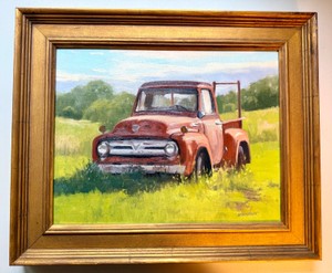 UK - Richard Abraham Red Ford Original Plein Air Oil Painting