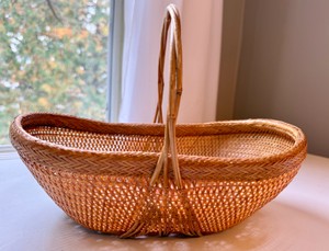 UK -  Vintage Shanghai Handicrafts Woven Rattan Basket