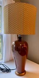 UK - Mid-Century Oxblood Ceramic Table Lamp - 29