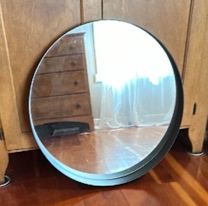 UP - 24 Round Wall Mirror  Sleek Deep-Frame Design