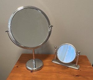 UPB - Pair of Chrome Tabletop Swivel Vanity Mirrors