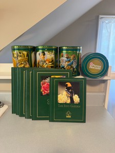 Vintage Green Garden Book & Collectible Tins