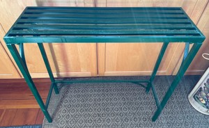 K - Industrial Green Slatted Metal Plant Stand & Console