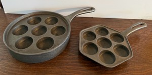 KD - Vintage Griswold Cast Iron Aebleskiver Pans