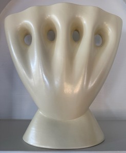 LR - Cream Ceramic Finger Vase