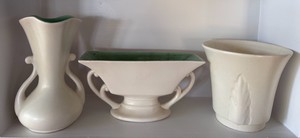 LR - Mid-Century Art Pottery Ceramic Planters & Vase