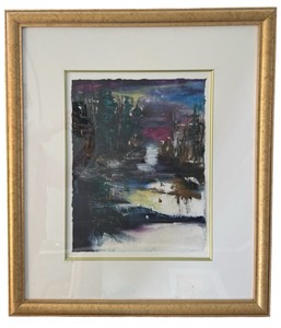 DR - Framed Atmospheric Mixed Media Abstract Landscape