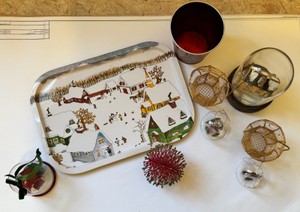 UG -  Vintage Winter Village Holiday Decor Lot