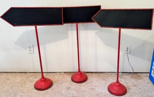UG - Vintage-Style Red Chalkboard Directional Signs