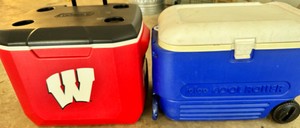 G - Tailgate Ready Lot of (2) Rolling Coolers  Coleman & Igloo