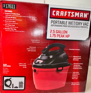 G - Craftsman 2.5 Gal. 1.75 HP Portable WetDry Vac