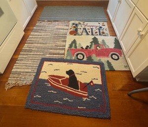 Vintage & Seasonal Accent Rug Collection  Lot of 5