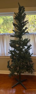 Slim Artificial Christmas Tree with Stand