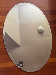 Vintage Frameless Oval Beveled Wall Mirror