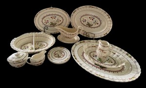 DR-Vintage Copeland Spode Cowslip Serving & Tableware Lot