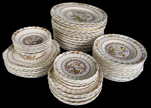 DR - Vintage Copeland Spode Cowslip 62-Piece Dinnerware Set