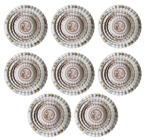 DR - Complete Lot of 32 Vintage Spode England Basketweave Pattern Plates
