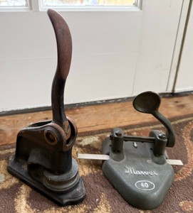 Heavy-Duty Office Lot Cast Iron Notary Seal & Marvel No. 60 Hole Punch