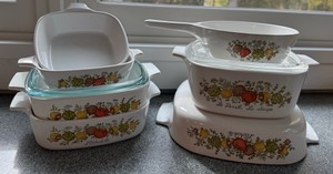 Vintage 7-Piece CorningWare Spice of Life Pyroceram Cookware Set