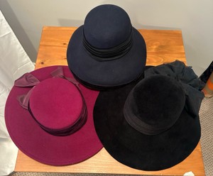 UP -100% Wool Wide-Brim Dress Hat
