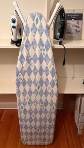 UP - Laundry Essentials Lot Full-Size Folding Ironing Board & 2 Steam Irons