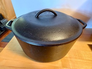 Lodge No. 8 Cast Iron 5-Quart Dutch Oven with Self-Basting Lid