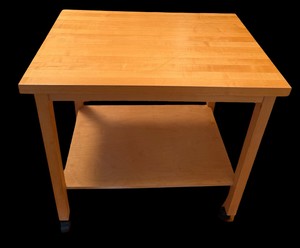 Solid Wood Rolling Kitchen Cart & Butcher Block Island