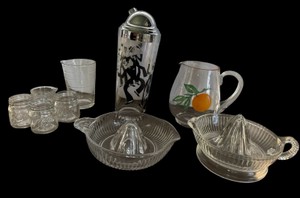 KD-Vintage Glass Barware & Citrus Juicer Collection